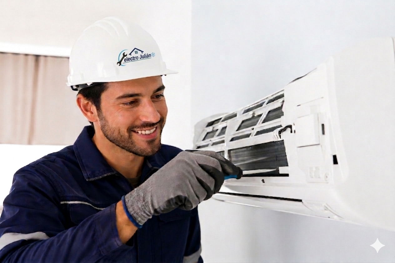 Técnico de Electro Julián reparando